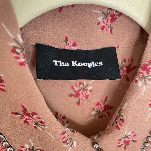 The Kooples Sheer Floral Beaded Rose Shirt, S - Picture 8 of 10